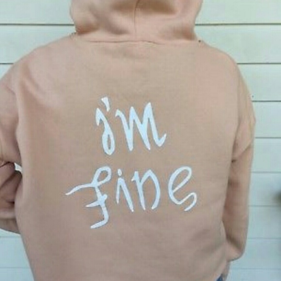 BTS Save me, I'm fine cropped hoodie, peach - Picture 2 of 2